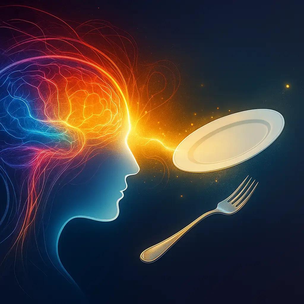 Ilustrație conceptuală a telekineziei – interacțiunea dintre minte și materie